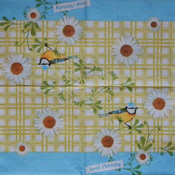 Paper Designe obrúsky Sýkorka a kopretiny 33x33cm