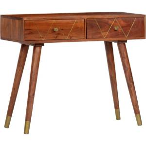 vidaXL Конзолна маса, 90x35x76 cм, акация масив (286174)