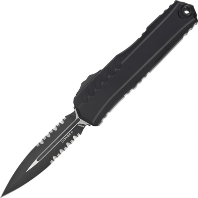 ! Microtech CYPHER II D/E BLACK PART SERRATE TACTICAL 1242-2T