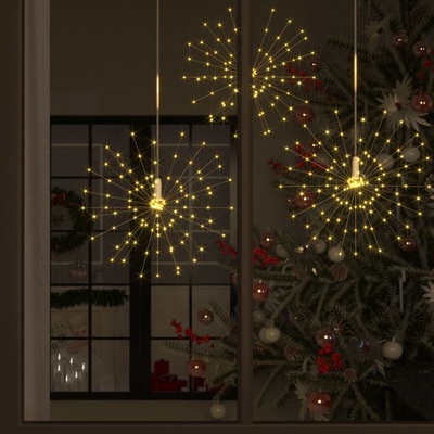 vidaXL Venkovní vánoční ohňostroje 10 ks teplé bílé 20 cm 1400 LED