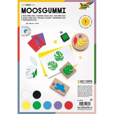 Folia - Max Bringmann Pěnovka Moosgummi SAMOLEPICÍ - 20 x 29 cm - 7 barev