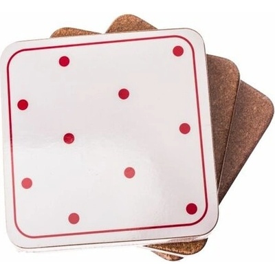 Dakls Podložka pod šálku Bodky biela 10x10cm 6 ks