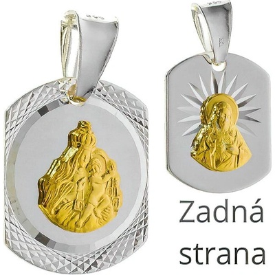 Argento Strieborný kombinovaný prívesok Škapuliar 85290
