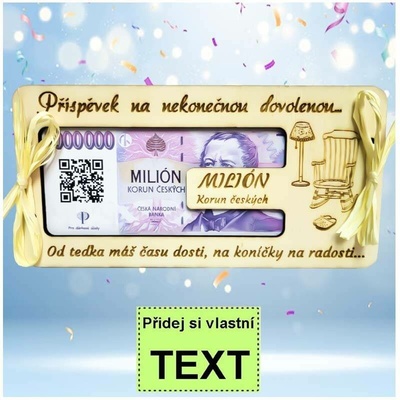 Bezvadný dárek Dřevěná obálka na peníze k odchodu do důchodu