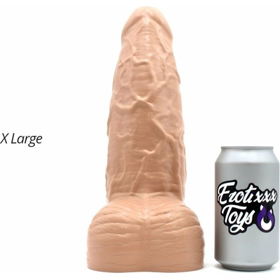 Erotixxx Toys Big Veiny Pale Flesh 75% XL prémiové silikónové dildo s Vac-U-Lock 30,5 x 6–8,8 cm
