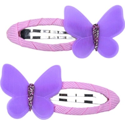 Sponky do vlasů Busy Lizzie - Purple butterflies