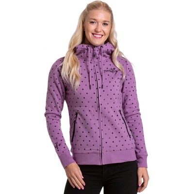 Meatfly dámská technická mikina Omni Purple Dots Puntíky