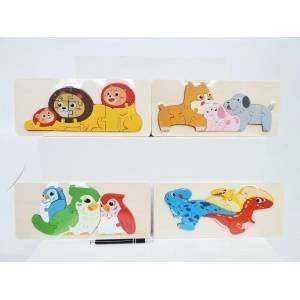 Fisher Price AST. JIGSAW, drew. , 12-13 pcs. , animal, 30x13 cm