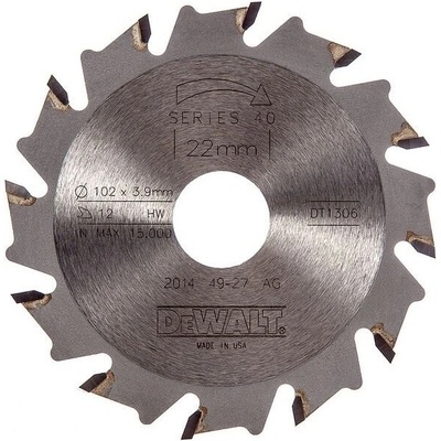 DeWALT Kotouč (pro lamelovací frézku DW682K) 105 x 22 mm, 12 zubů DT1306