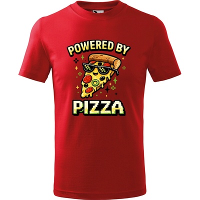 Handel detské tričko Powered by Pizza červená