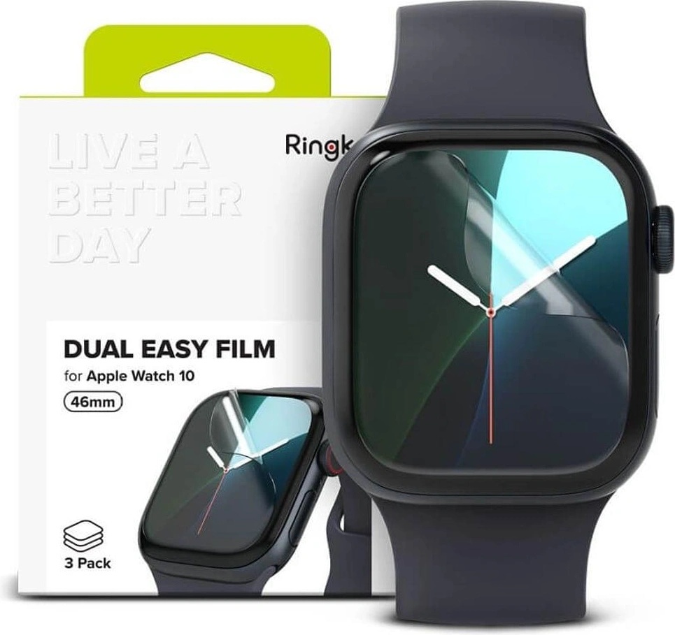 RINGKE Гъвкав Протектор за Apple Watch 11/ 10 46mm, Ringke Dual Easy Full Glass, Прозрачен (8800274964143)
