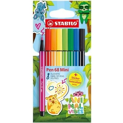 Stabilo Pen 68 Mini Animal Vibes 8 rôznych farieb
