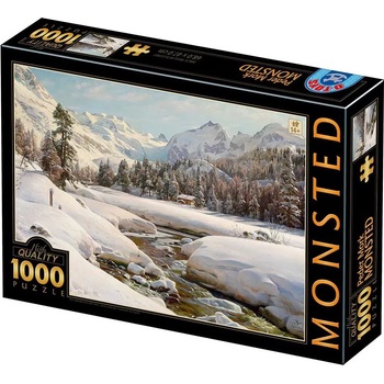 D-Toys - Puzzle Monsted - Winter Landscape in Switzerland near Engadin - 1 000 piese