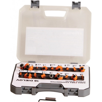 Sada fréz profilových na dřevo 18-dílná PROTECO