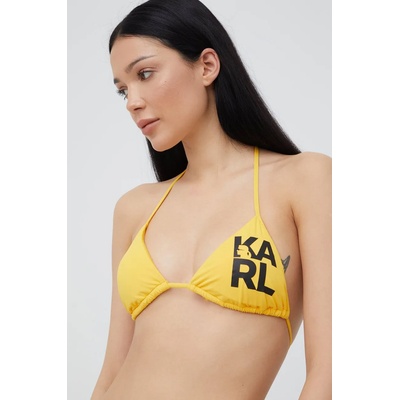 KARL LAGERFELD Горнище на бански Karl Lagerfeld в жълто с леко подплатена чашка (KL22WTP01)