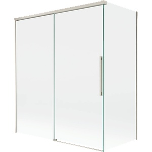 Mexen Rox параван за вана двукрилен плъзгащ се 140 + 70 x 150 cm, прозрачен, четкан никел - 8C9-140-070-97-00 (8C9-140-070-97-00)