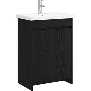 vidaXL Комплект мебели за баня Черен дъб 61 x 40 x 84, 5 см (3404275)