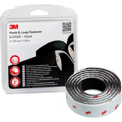 3M Pásik so suchým zipsom lepiaci 1,25 m x 25 mm čierna 1 ks SJ352B/IPS