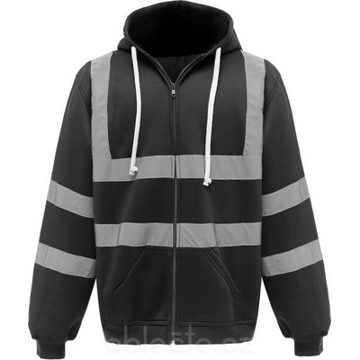 Yoko reflexní mikina na zip HVK07 black