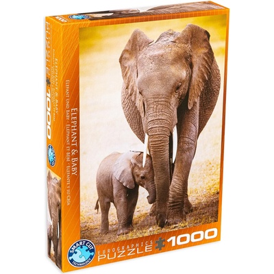 EUROGRAPHICS Пъзел Eurographics от 1000 части - Слон и малкото му (60000270)