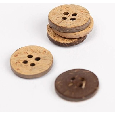 Dřevěný knoflík Drops kulatý Ø 15 mm kokos
