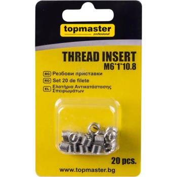 Topmaster Professional Резбови приставки M6*1*10.8, 20бр. Topmaster Professional (339706)