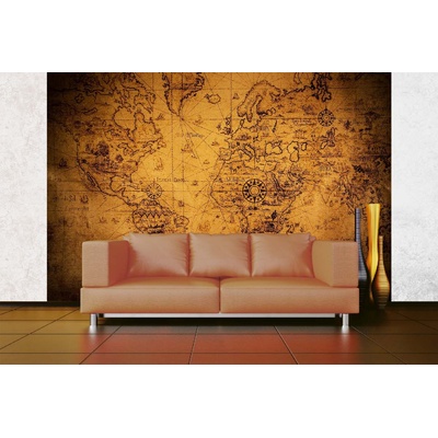 DIMEX ART Самозалепваща се флизелинова фототапета карта на стария свят 375 x 250 см