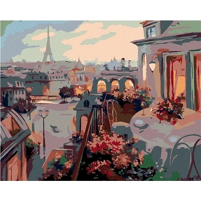 zuty Malování podle čísel Paříž z balkonu 50 x 40 cm vypnuté plátno na rám