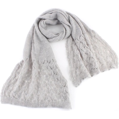 Дамски плетен шал Raffaello Bettini RB SC 021/17 45x210 cm, Светлосив