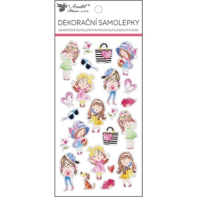ANDĚL Samolepky holčičky s hologramem na okrajích 10 x 21,4 cm