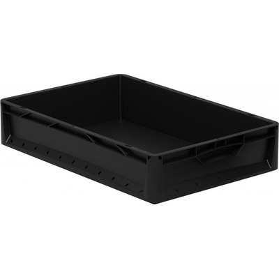 Surplus Systems Eurobox s plnou stěnou černý 22 l 600 x 400 x 120 cmmm