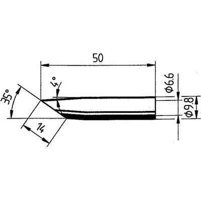 Ersa 0832GDLF pájecí hrot zkosený Velikost hrotů 14 mm Délka hrotů 14.0 mm Obsah 1 ks