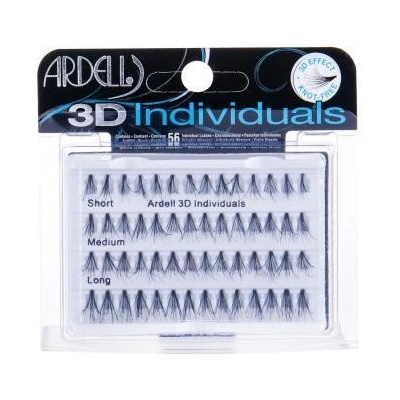 Ardell 3D Individuals Combo Pack Short Black 14 ks + Medium Black 14 ks + Long Black 28 ks