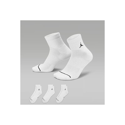 Jordan Everyday Ankle Socks 3 Pairs Bílá