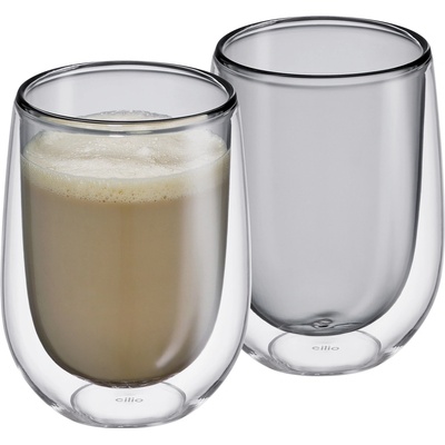 RONA Cilio VE Dvoustěnné sklenice na capuccino 2 x kouřové sklo 250 ml