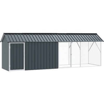 vidaXL Клетка за птици със съхранение Антрацит 422 x 103 x 142 см (3325145)