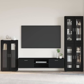 vidaXL Служебен шкаф с рафт Черно 55, 5 x 29 x 100 см Инженерно дърво (880252)