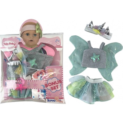 Mac Toys Šaty na bábiku a čelenka s rohom jednorožca 30-38 cm