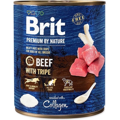 Brit Консерва Brit premium by Nature говеждо и тръбички 800 г