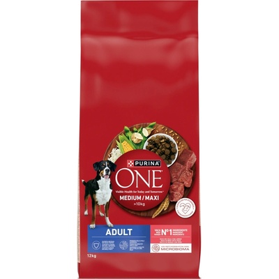 Purina One Medium & Maxi Adult Beef & Rice 12 kg