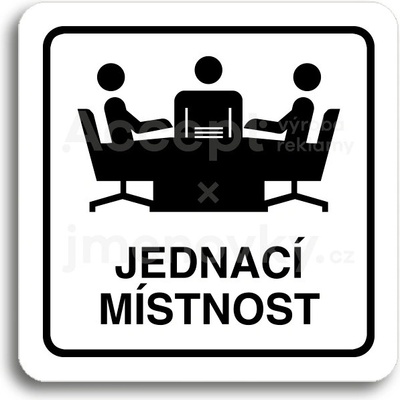 ACCEPT Piktogram jednací místnost - bílá tabulka - černý tisk