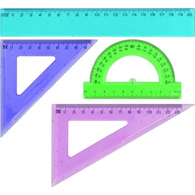 Geometrická Súprava Grand s trblietkami, 4 kusy