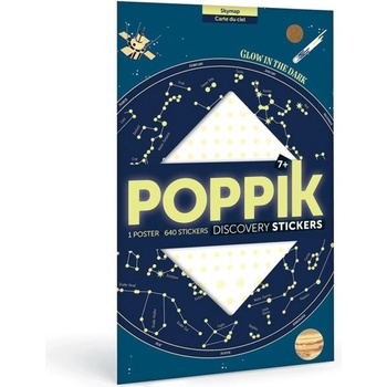 POPPIK Плакат със стикери poppik - Светеща карта на съзвездията (dis004)
