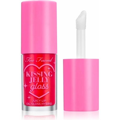 Too Faced Kissing Jelly Lip Oil Gloss olejový lesk na pery pre intenzívnu hydratáciu Cherry Pie 4,5 ml