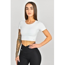 KLOMIO Dámský sportovní crop top bílý