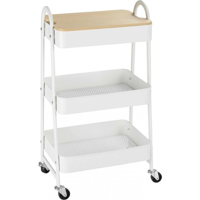 Homcom kuchyňský vozík 3-patrový 45x31x79.4 cm bílý – Zbozi.Blesk.cz