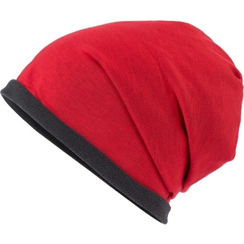 Myrtle Beach Čiapka Single Beanie MB7131 Červená / tmavošedá