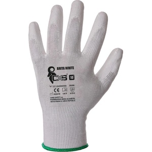 CANIS SAFETY a. s Cxs brita white / Ръкавици, потопени в полиуретан - бели 10 (344000110010)