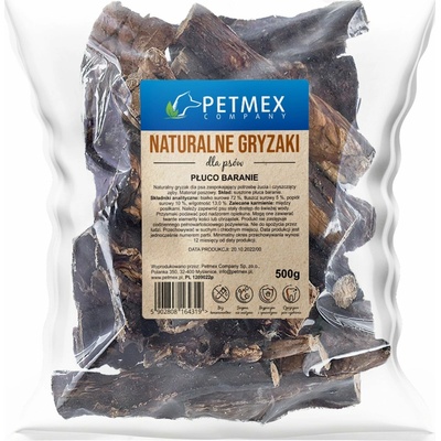 PETMEX Jehněčí plíce Mono pamlsek pro psa 500 g