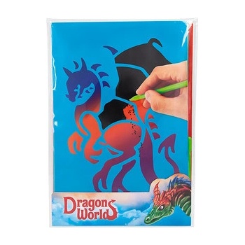 Škrabacie obrázky Dino World S dúhovým podkladom